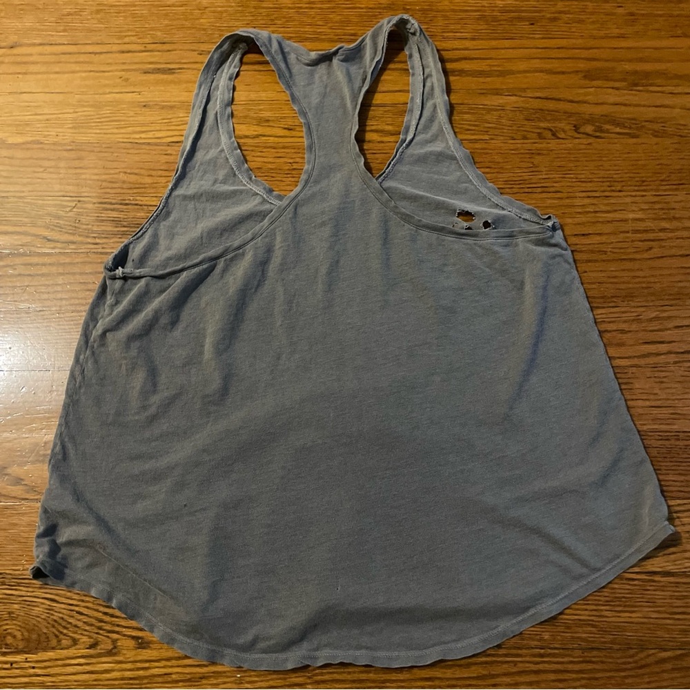 Splendid Distressed Gray Racerback Tank Top - Picture 5 of 6